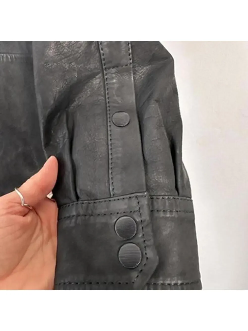 Diesel Black Leather Bomber Jacket XL Streetwear Moto Minimalist‎ Shirt Jacket